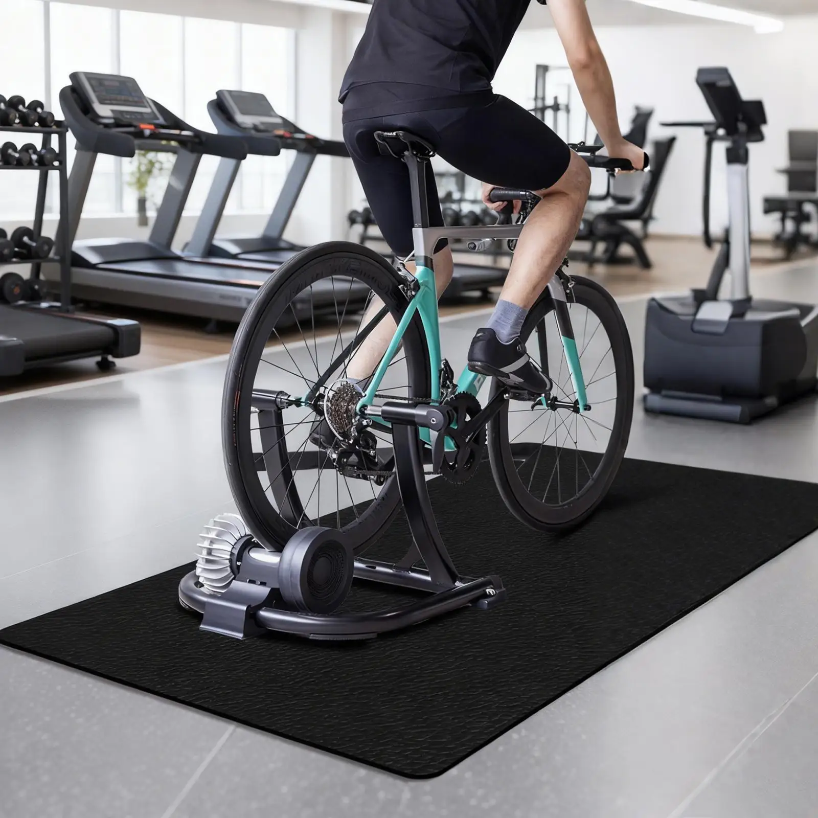 Exercise Mat Hardwood Floor Carpet Under Exercise Train Pad Workout Mat Treadmill Mat for Rowing Elliptical Indoor