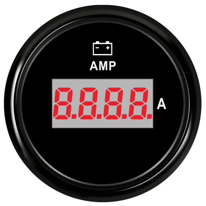 Digital Amp Gauges Modified 52mm 0-150A Ampere Meters Vehicles Waterproof Ammeters White Current Devices with Shunt ±75mV Signal