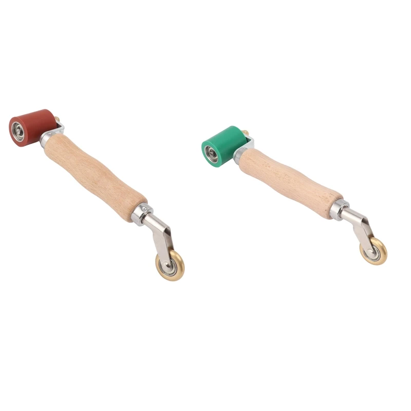 40Mm Wallpaper Roller Seam Roller Steel, Wood Handle Silicone Seam Roller Dual Use Brass Wheel For PVC Welding B Durable