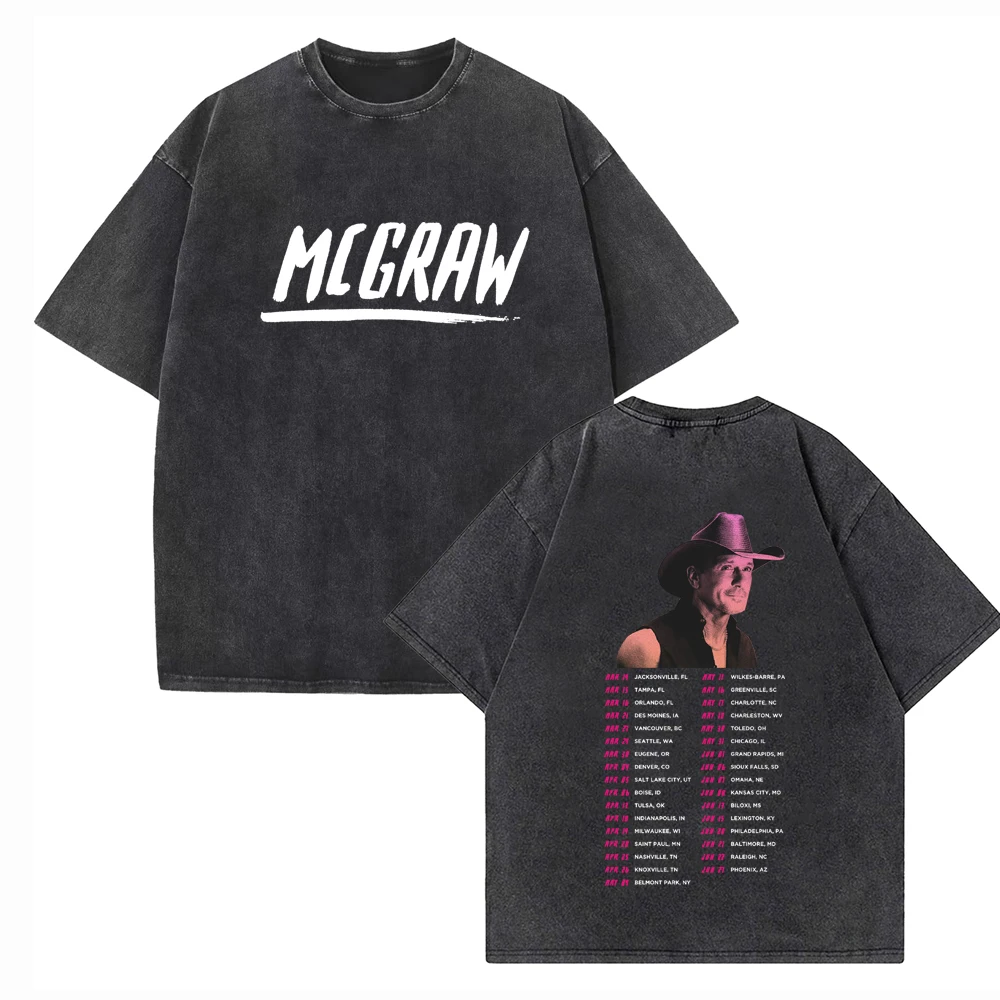 

Tim McGraw Tour 2024 Shirts Vintage Harajuku Summer Printing Unisex O-Neck Short Regular Casual Sleeve Cotton T-Shirts