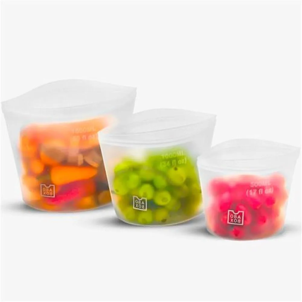 10 PCs Reusable Silicone Food Door Kit 3 Sizes (500ml-1L-1.5L) Obebox-27573