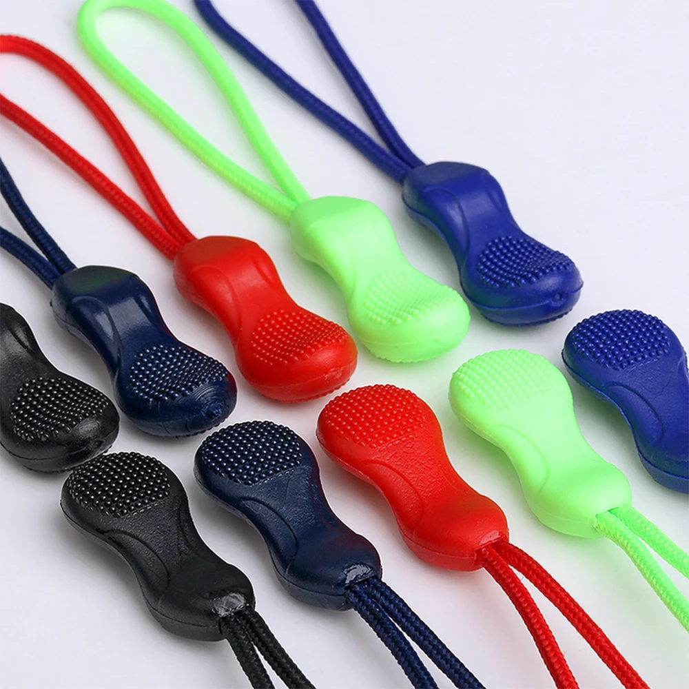 5 Color 10pcs/set Zipper Pull Puller End Fit Rope Tag Replacement Clip Broken Buckle Fixer Zip Cord Tab Travel Bag Suitcase Tent