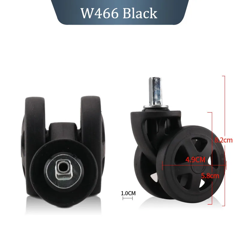 2/4 عجلات عجلات عالمية W466 عجلات دوارة ملحقات الأمتعة استبدال أجزاء عربة لحقيبة السفر #2