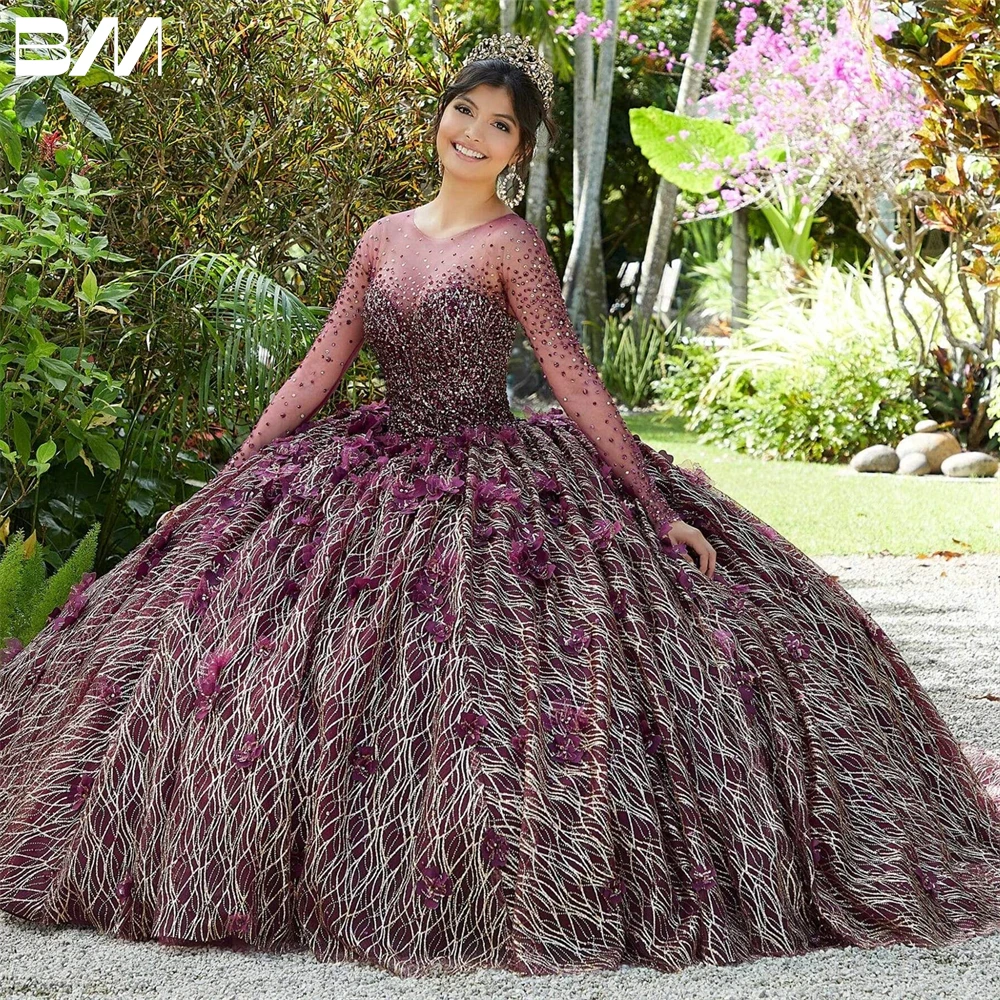 

Jewel-Strewn Floral Appliqued Quinceanera Dress Cocktail Dresses Vestidos De Baile Ball Gown Vestidos De 15 Quinceañera