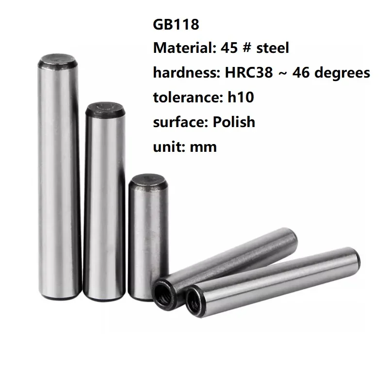 Hardened tapered pin with internal thread, high strength quenched and heat treated 45 steel GB118 draw pin M10M12M16M20*30~180