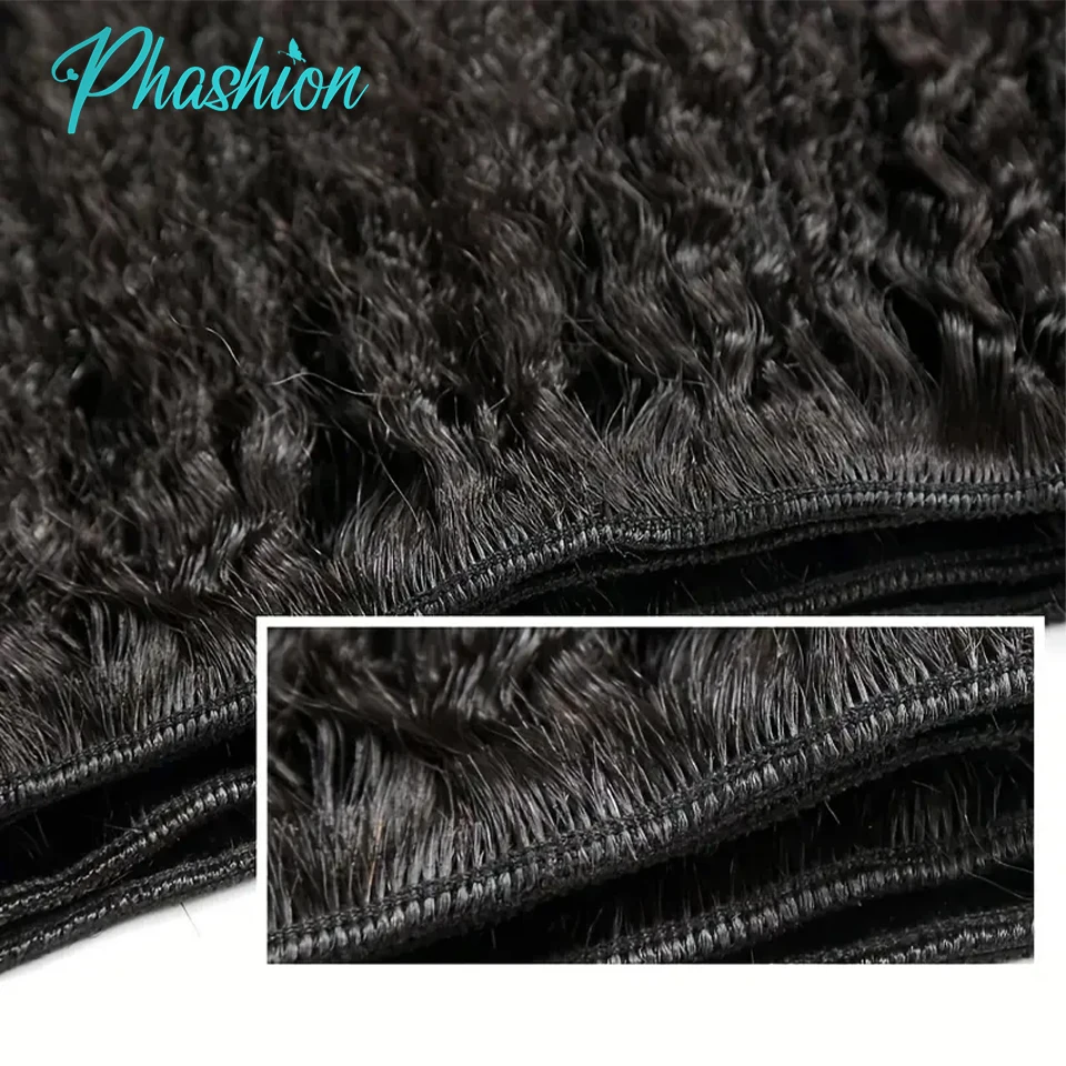 Phashion Kinky Straight Human Hair Bundles 1/3 Pcs/Lot 30 32 Inch 100% Remy Hair Extensions For Black Women Brazilian Weave 10A