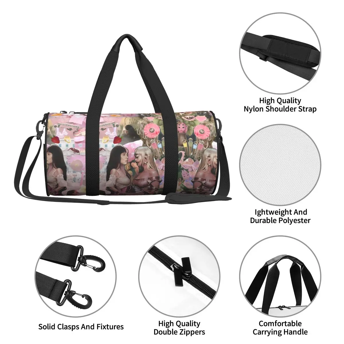 Melanies Martinezs-bolsas deportivas para cantante americana, bolsa de gimnasio de gran capacidad, bolso impermeable con diseño de pareja, bolsa de viaje bonita para Fitness