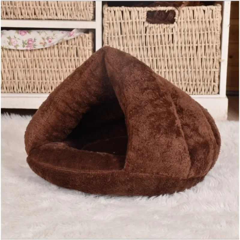 Winter Warm Triangle Cat Nest Slippers Pet Dog Nest Cat Dog Mat Thickened Sleeping  Bag Mongolian Bag  Nest New Pet Nest Cat Dog