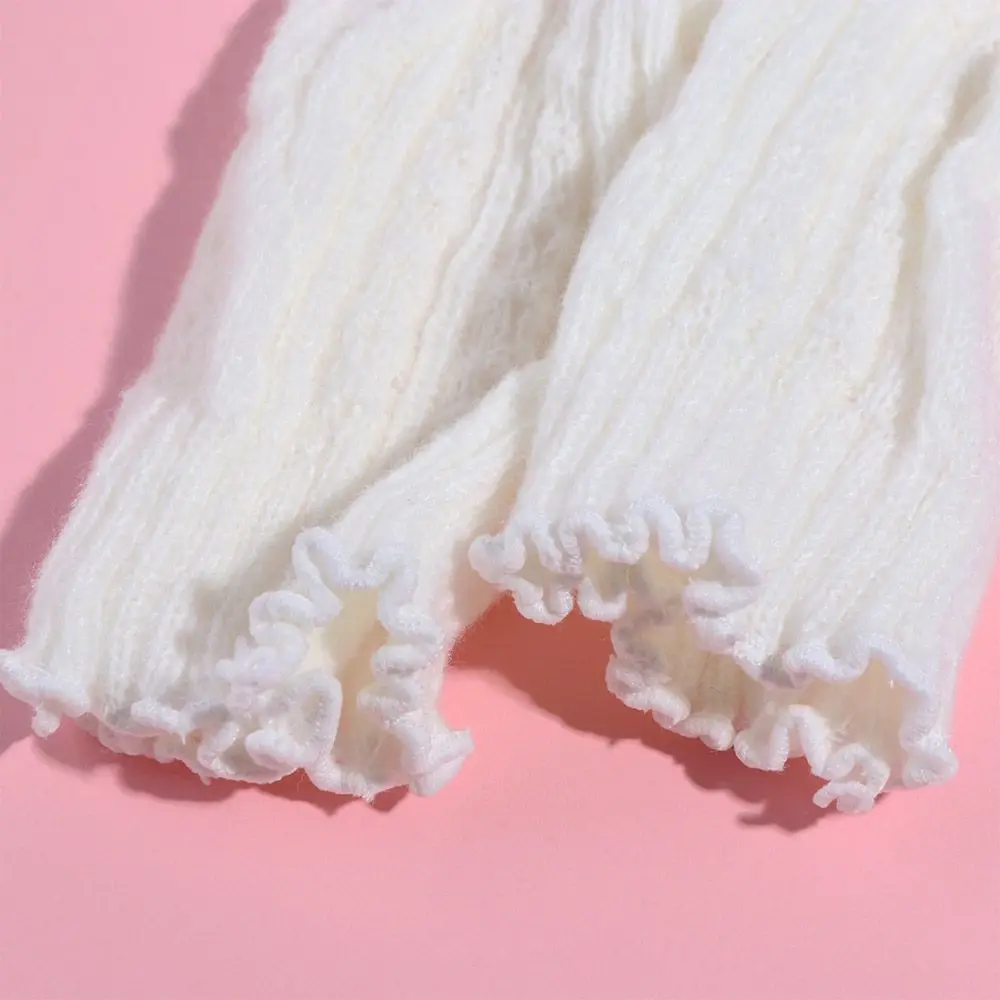 Hosiery Plush Ball Knitted Lolita Boot Cuffs Thicken Bowknot Winter Tube Stocking Foot Cover Sweet Y2K Leg Warmers Women