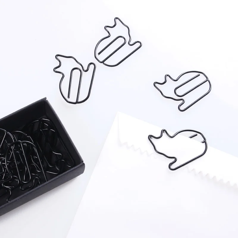 50pcs Variety of Animal Paper Clips Bookmark Clips Cat-shaped Cartoon Paperclips Planner Memo Book Folder Binding Stationery