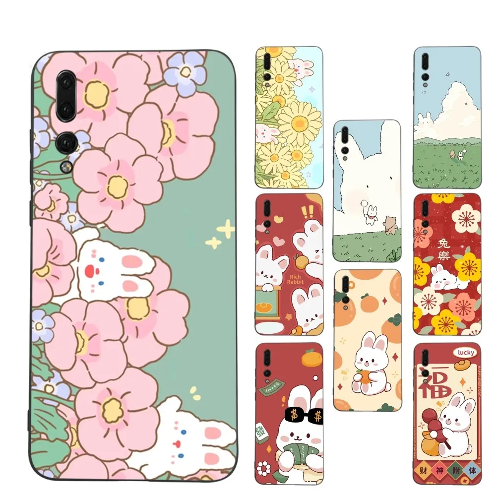 Cute Cartoon Rabbit Animal Phone Case For Samsung A 13 21 30 31 32 51 52 53 70 for Huawei Honor 50 60 70 for OPPO vivo