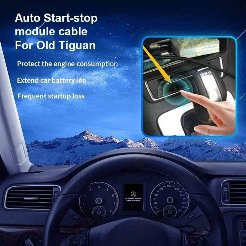 Auto Stop-Start Engine Module Off Control Cable for VW Tiguan, Polo, Sharon, Atlas, T-Cross – Engine Stop Canceller, Boost Batt