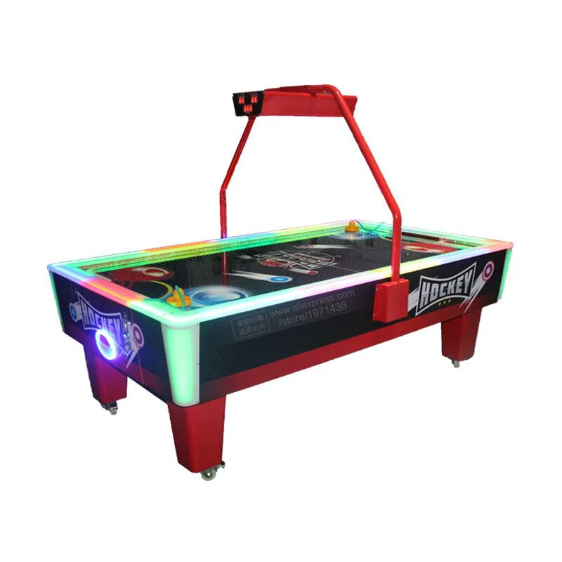 Guangzhou Manufacturer Red Electric Air Hockey Puck Game Table Shopping Mall Amusement Center Token Coin Operated Arcade Machine