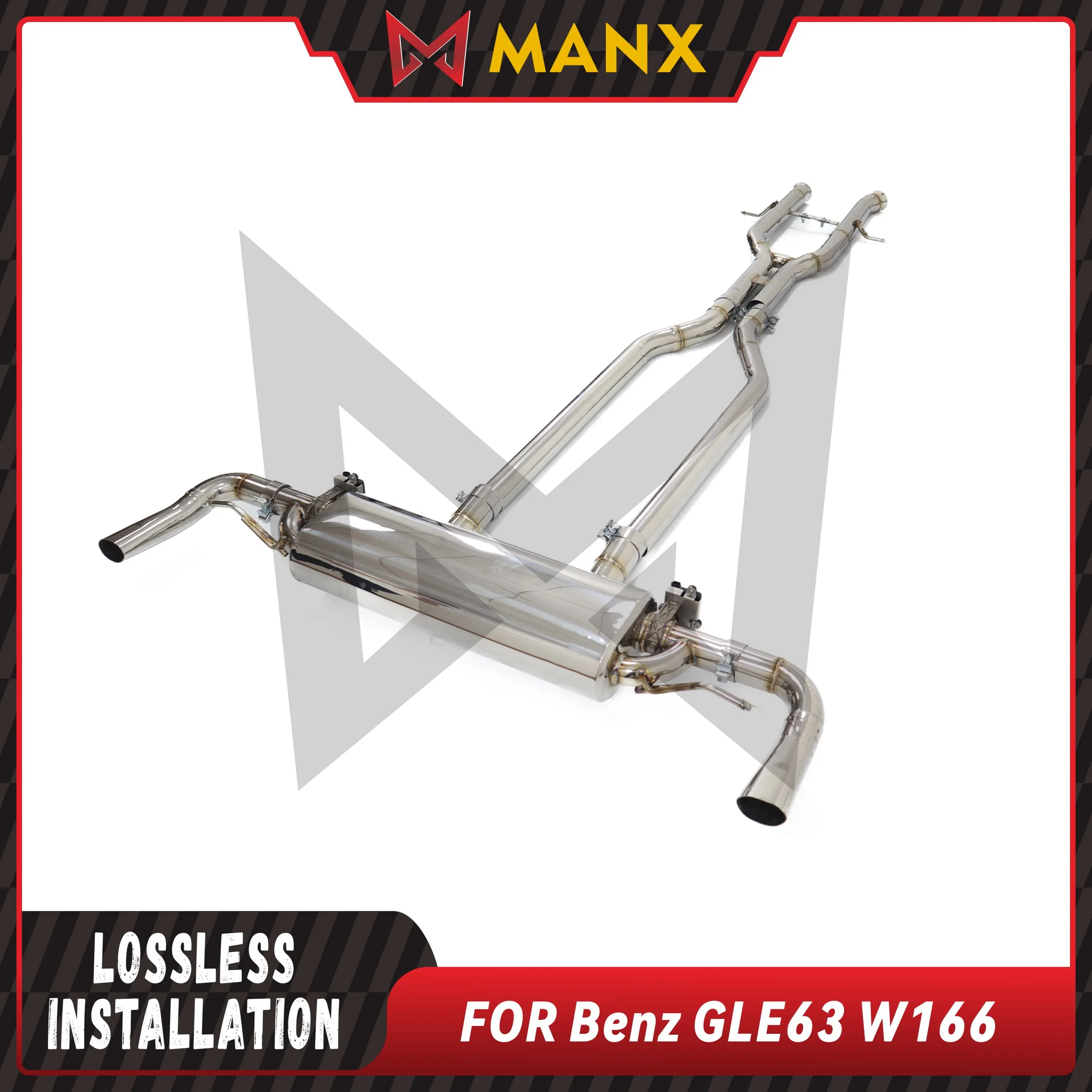 

MANX 304 SS Valved Catback для MB GLE63 W166 5.5T | 2015-2018 гг., производительность и прямая посадка