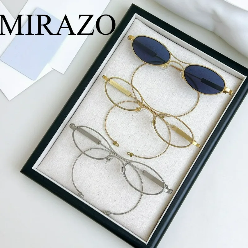 

Korea new Retro Oval GM eyeglass frame Women Vintage Ova smalll rved Curved mirror leg Design Eyewear Ultra light frame M&M220