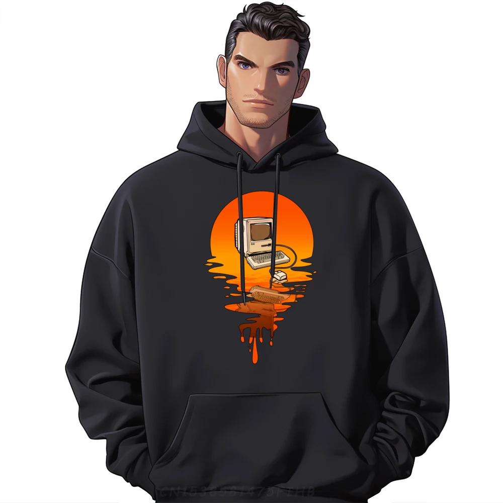 

Round Neck Vintage Style Computer Mens Hoodies Classic Long Sleeve Newest Printing Sweatshirts Loose Clothes