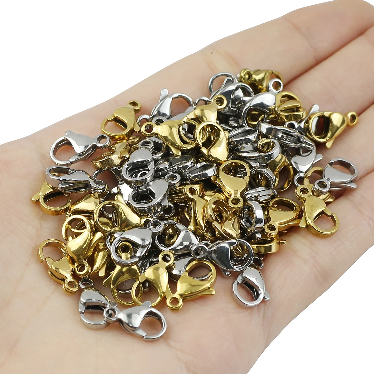 10/20Pcs Stainless Steel Lobster Clasps Gold Color Lobster Clasps Hooks Connectors For Jewelry Making DIY Accessories Supplies