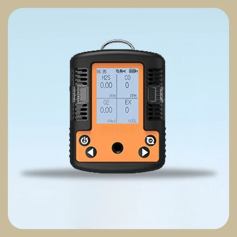 Portable gas detector, one-button distress function, four-in-one gas analyzer