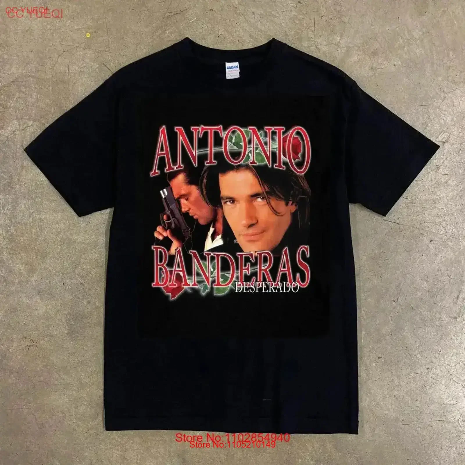 

Футболка с фильмом Antonio Banderas Desperado, винтажная стираная уличная одежда унисекс, универсальная повседневная дышащая мужская растягивающаяся футболка с рисунком