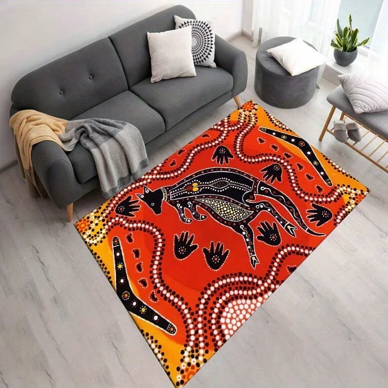 سجادة مربعة مطبوعة على شكل حيوانات من القطيفة - غير قابلة للانزلاق ودافئة وأنيقة لغرفة المعيشة أو غرفة النوم، متوفرة بمقاسات متعددة، بوليستر #2