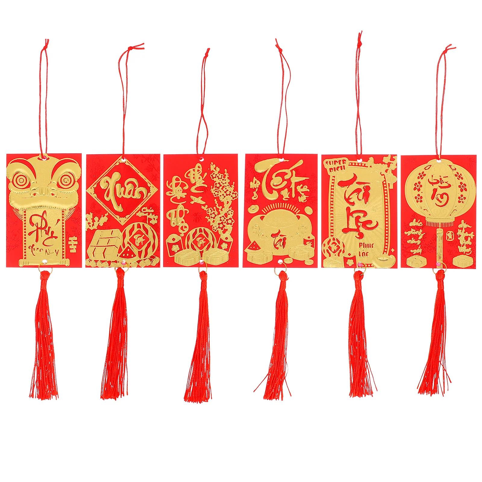 Pendentif pompon suspendu pour nouvel an vietnamien, 6 pièces, ornements pour pot de fleurs, bonsaï, décoration pour nouvel an