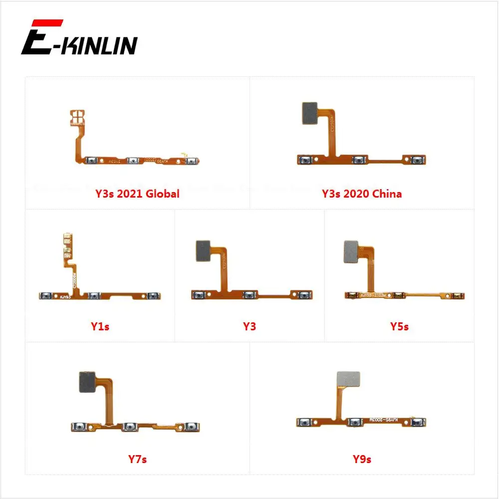 Switch Power ON OFF Key Mute Volume Button Ribbon Flex Cable For Vivo Y1s Y3 Y3s 2021 2020 Y5s Y7s Y9s Replacement Parts