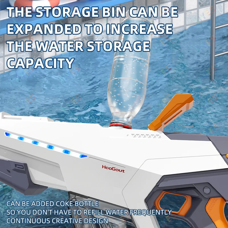 Pistola de água de absorção elétrica, lançamento manual, brinquedo divertido, verão ao ar livre, luta de praia, brinquedos para adultos e crianças, 3 em 1, novo