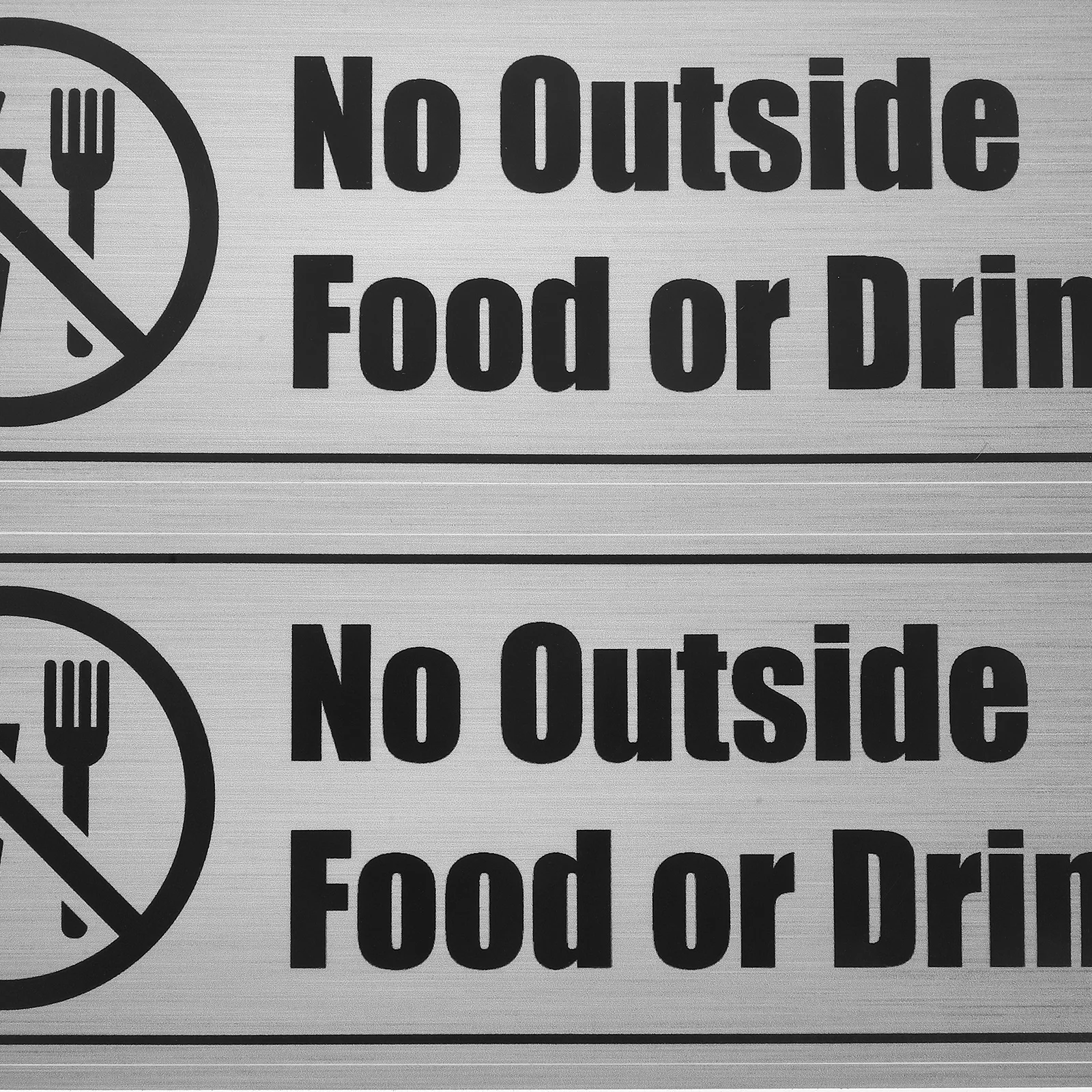 8 قطعة لا خارج الغذاء تحذير ملصق بولي كلوريد الفينيل ذاتية اللصق مائي لمطعم مكتب بار الغذاء حظر إشعار التسمية