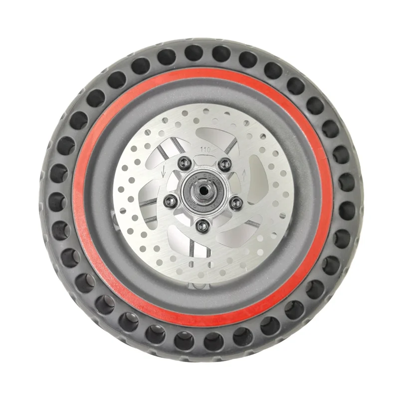 

Electric Scooter 8.5 Inch Honeycomb Rear Wheel Tire Aluminum Alloy Explosion-Proof Tire 110Mm Brake Disk for Xiaomi M365