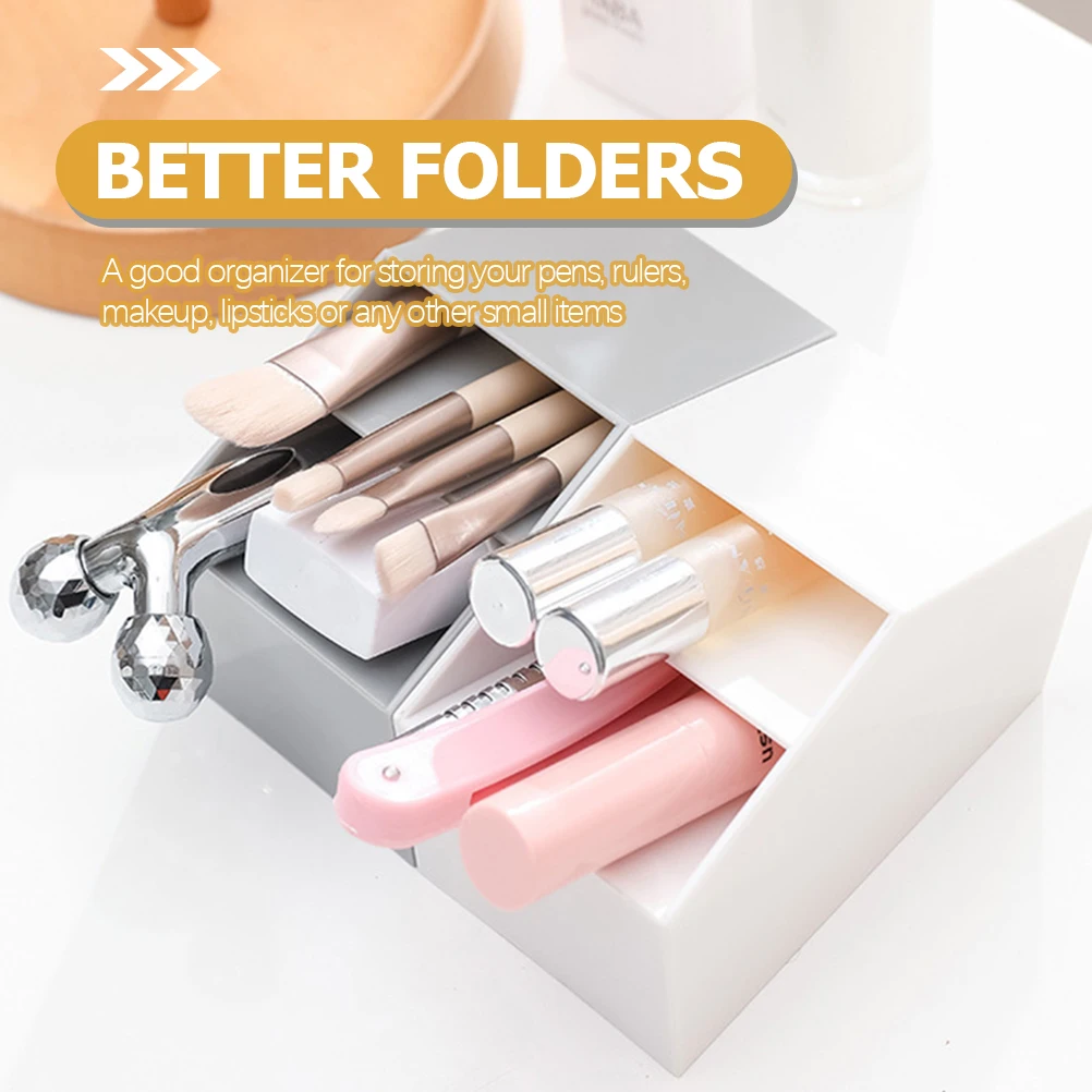 

2Pcs Desktop Multifunctional Pen Container Creative Storage Box Organizer for Office Study Room Desktop Decoration