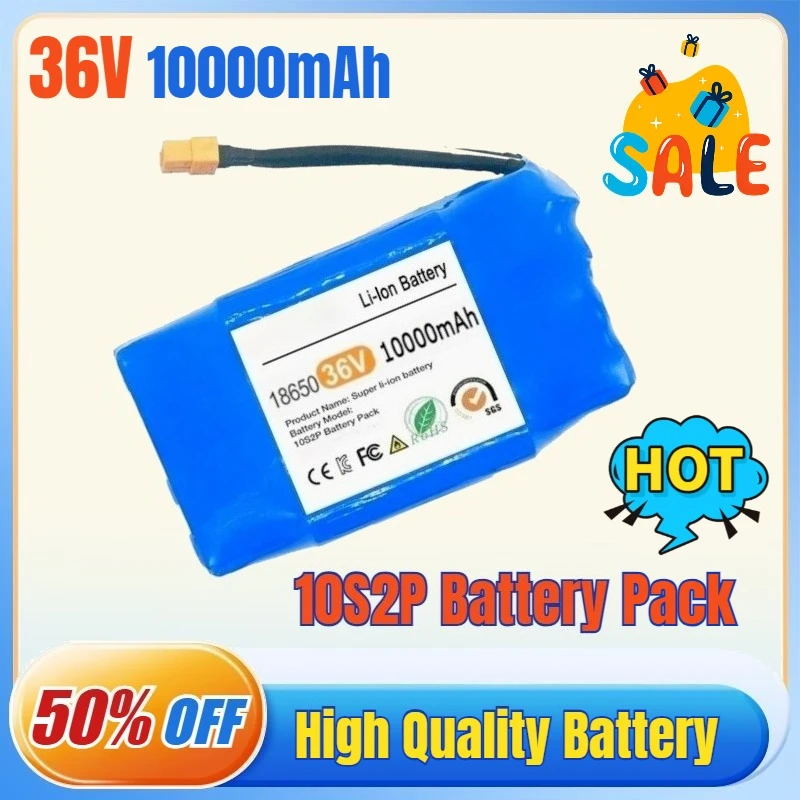 10000mAh Battery Pack 36V Rechargeable Lithium Ion Battery for Electric Self Balancing Scooter HoverBoard Unicycle Bateria