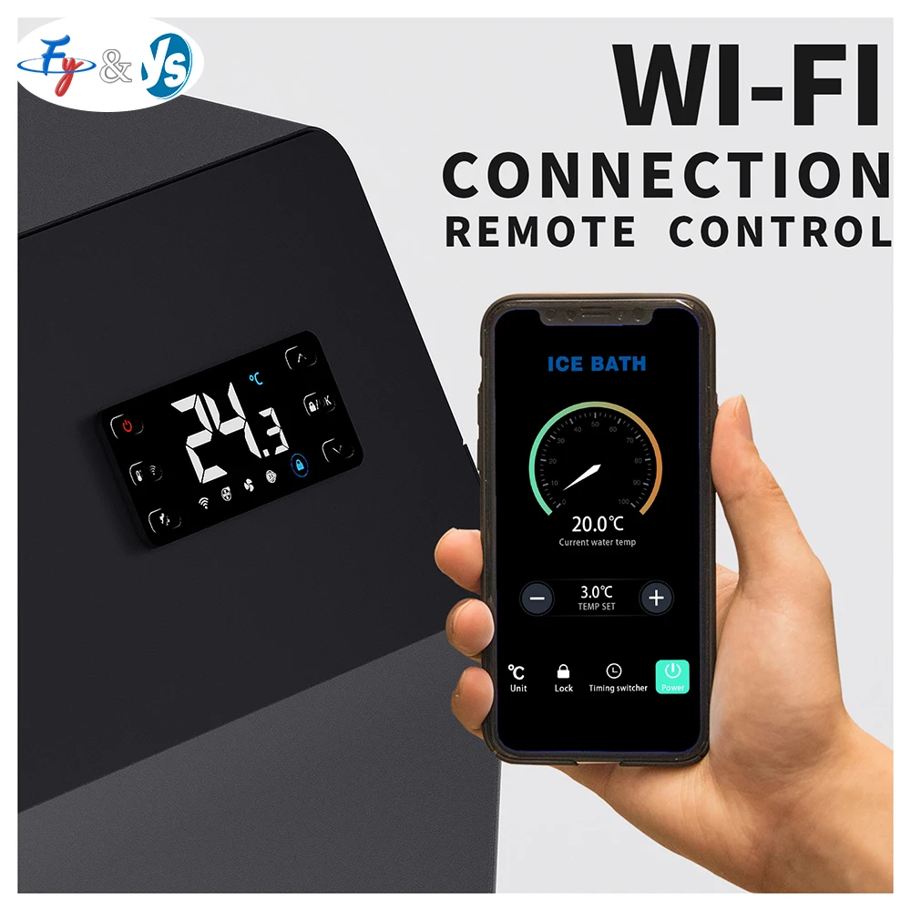 0.5HP Portable Ice Bath Chiller-R290 Compressor with Built-in Pump, WiFi Control 110V/220V for Cold Plunge Tubs Indoor & Outdoor