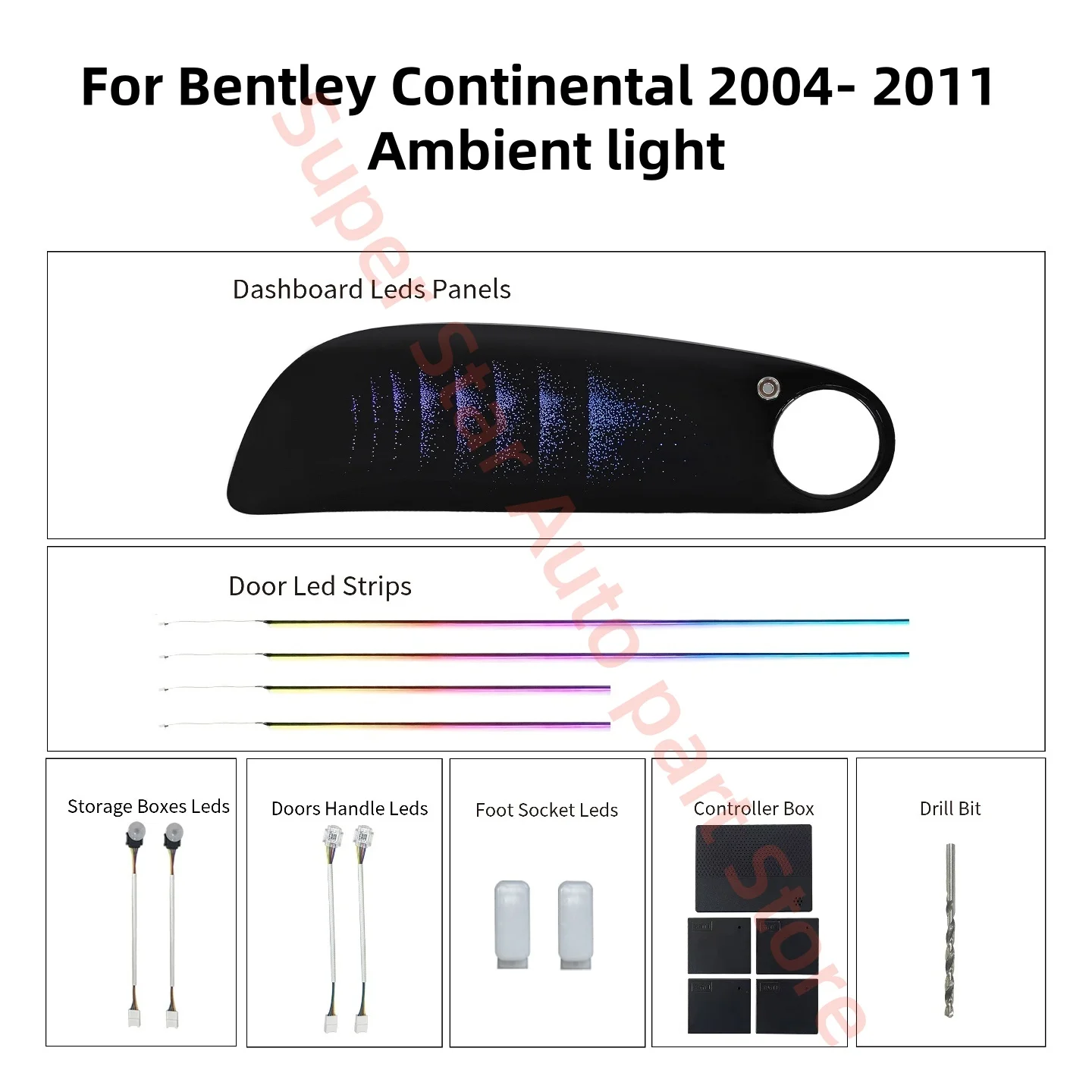 

LED Ambient light For Bentley Continental 2004-2011 Automotive Interior Lighting Upgrade Car accessories Galaxy Decorative Panel