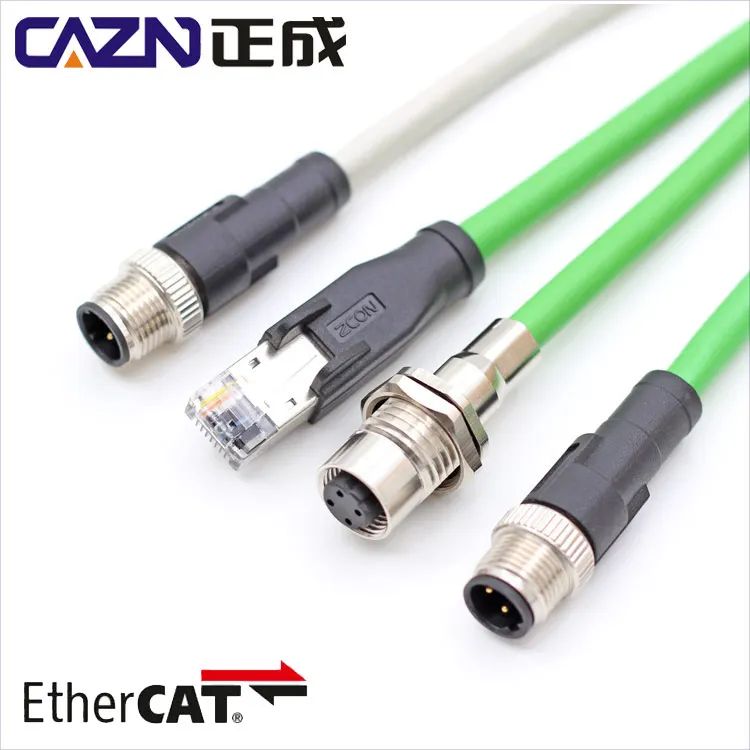 Ethernet M12 Connector 8 pin X code Male to RJ45 Ethernet Cable Waterproof Industrial Ethernet Ehercat