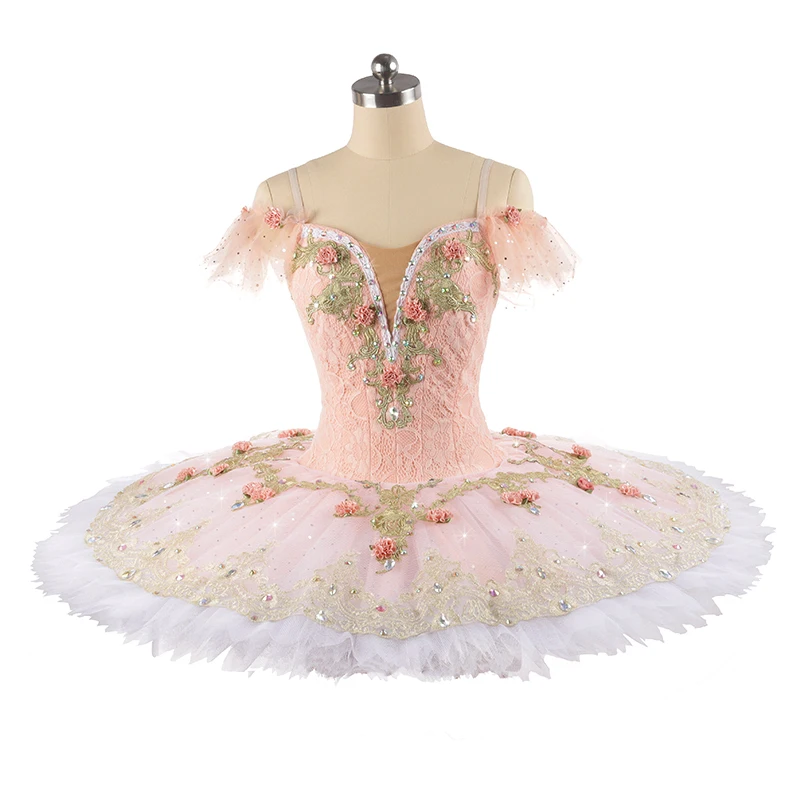 

Sleeping Beauty variation Professional Ballet Tutu pink peach YAGP the Nutcracker Classical pancake Ballet Platter Tutu JN0242