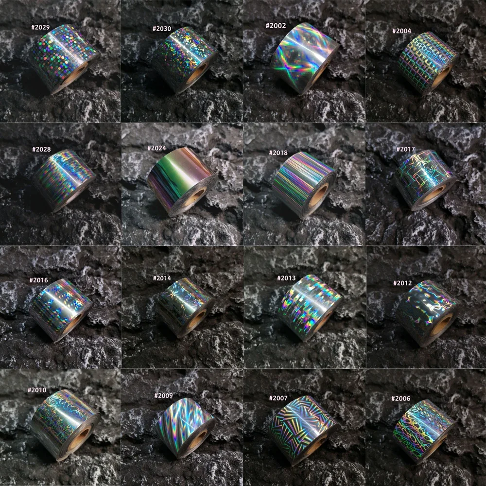 

120meters Laser Silver Nail Foils Holo Laser Strip Transfer Foil Paper Holographic Silver Transfer Sticker Nail Art Decoration