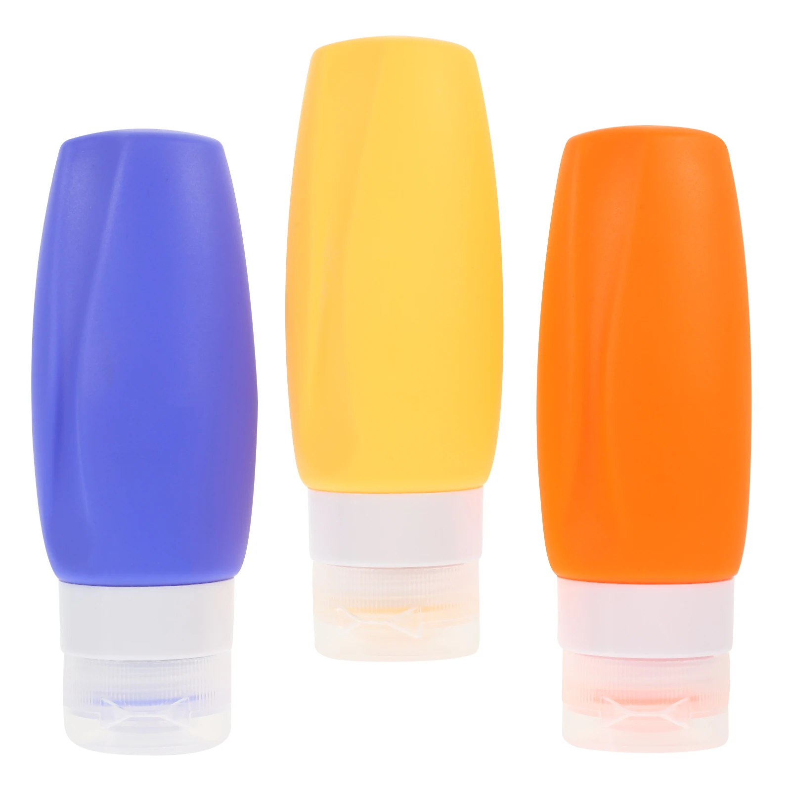 

3pcs Silicone Travel Bottles 90ml Empty Containers for Toiletries Small Size Lotion Shampoo Storage Solutions