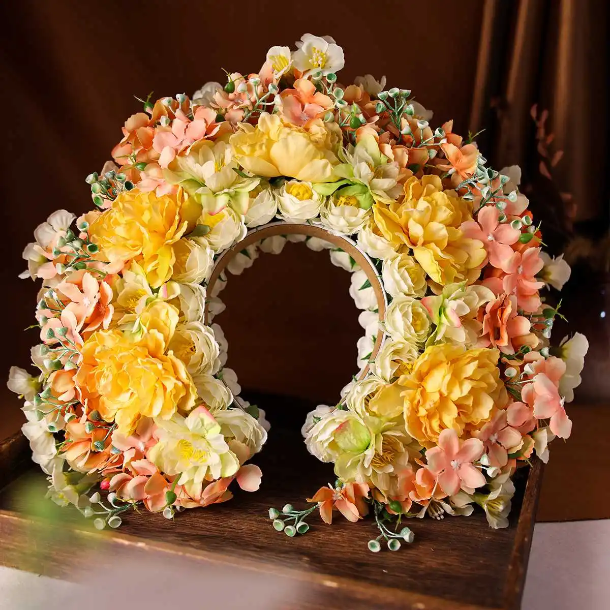 Handmade Colorful 3D Simulation Flower Princess Head Hoop Headband Headpiece For Women Bride Wedding Hair Accessories Hairbands image 6