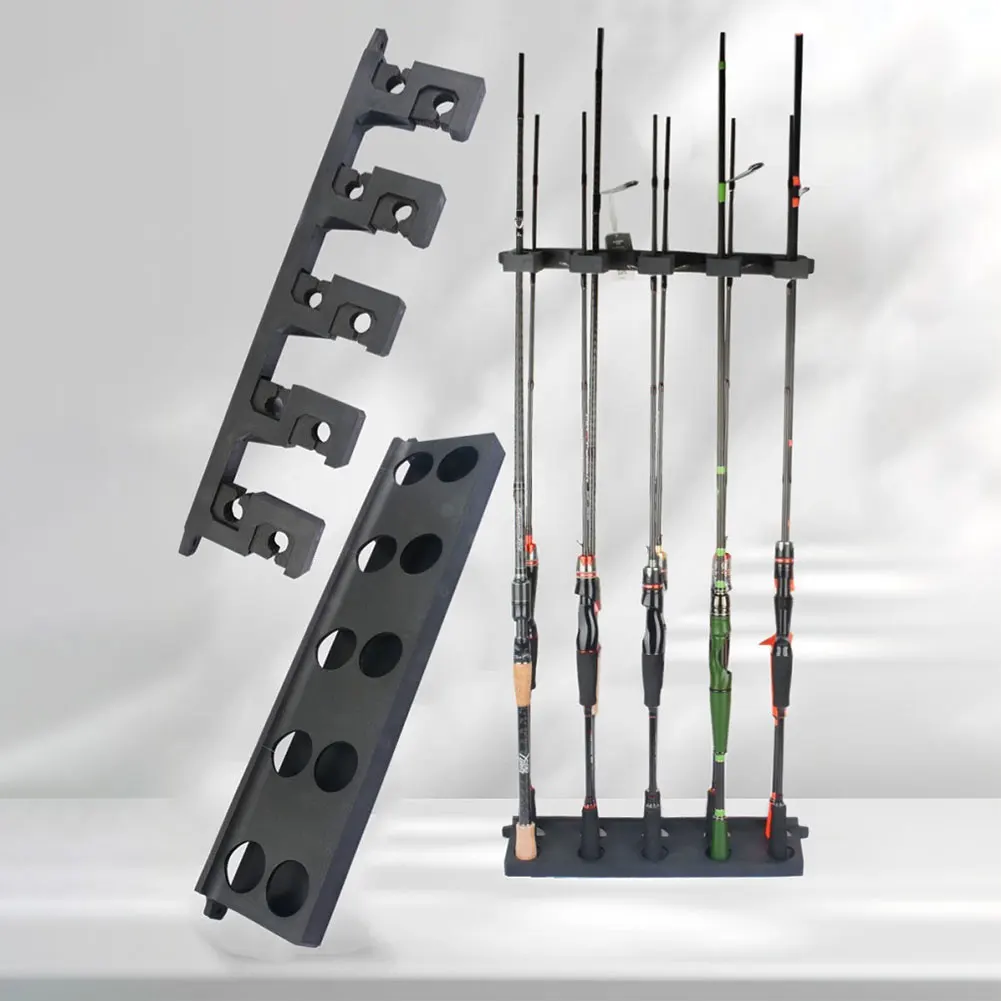 10 ثقوب الصيد رود رف جدار جبل القطب حامل تخزين قصبة صيد خشبية عرض تخزين الرف لمقصورة المرآب والطابق السفلي