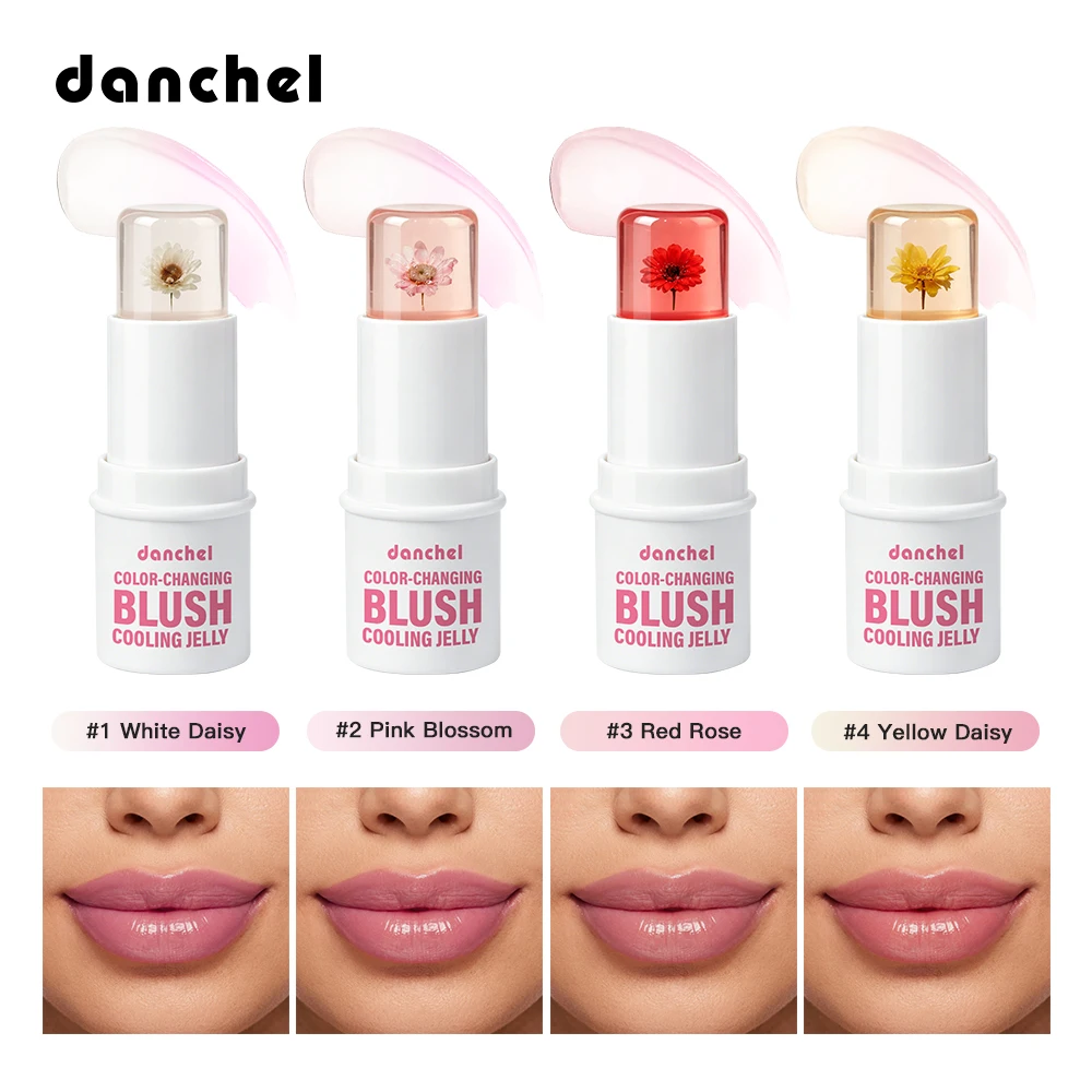 Dual Temperature & PH Adaptive Color-Changing Jelly Blush Cream Flower-Infused Deep Hydrating Multi-Use Blush & Lip Jelly Makeup