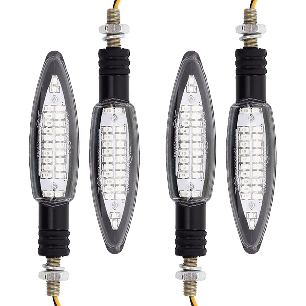 4PCS Universal Motorcycle Turn Signal Light 12V 24Led Motorbike Flowing Water Blinker M8 Motorcycle Flashing Lights Signal Lamp