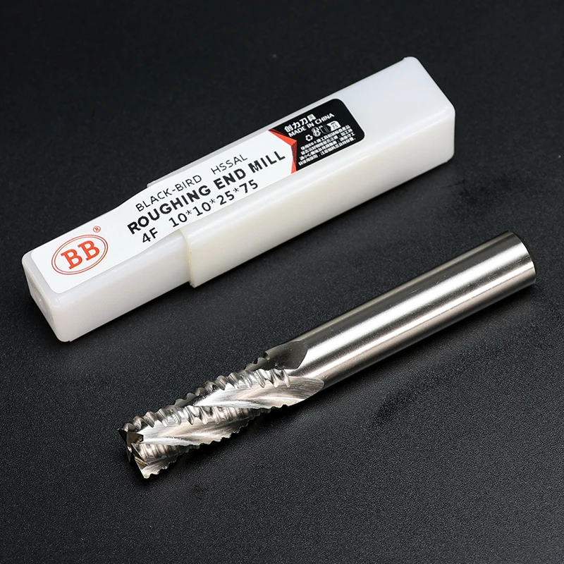 BB desbaste Molino de extremo HSS 3 4 flauta dientes de paso fino mecanizado de acero de aluminio revestimiento de estaño herramienta de Metal de