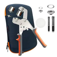 6/10 mm Grommet Tool Kit Handheld Eyelets Press Pliers Kit Grommets Punch Hole Maker Manual Machine (100 6mm+ 100 10mm buttons)