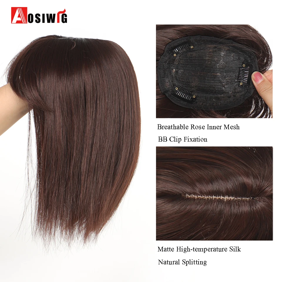 Topper Hair Piece Invisible Seamless Long Straight Wig Bangs Clip Overhead Natural Invisible Replacement Cover White Hair