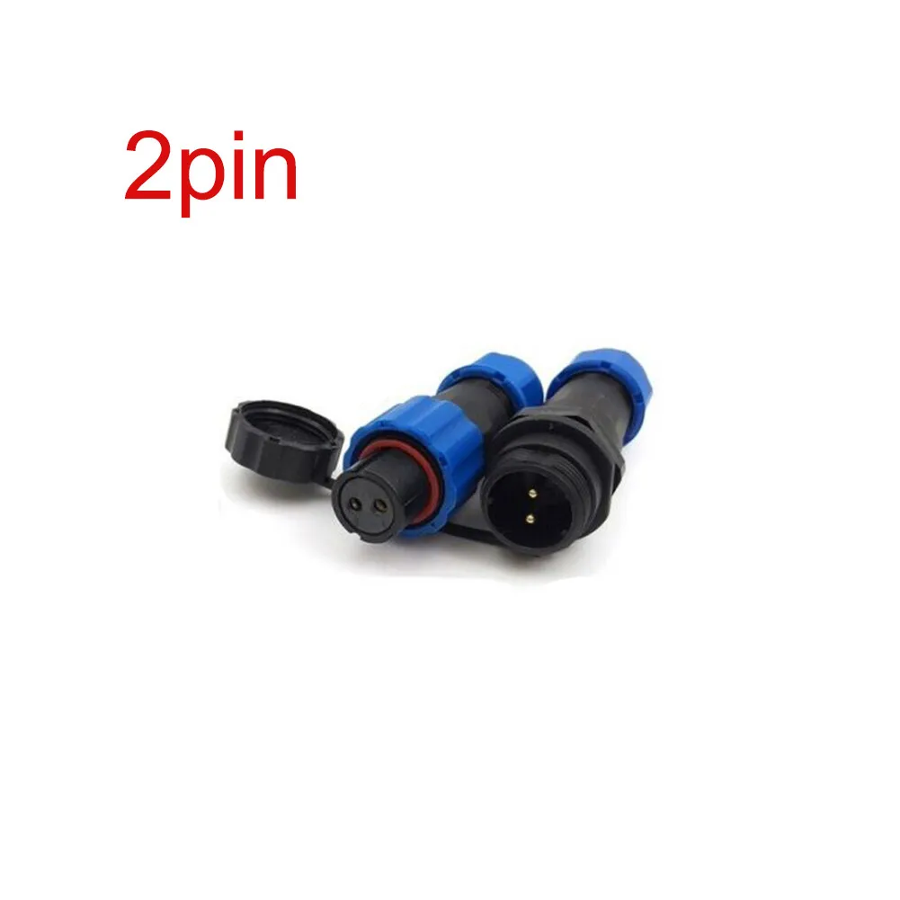 Industrial Use Blue And Black Aviation Receptacle Connector Gold Plated Copper Aviation Connector 2 Pin Waterproof Connector