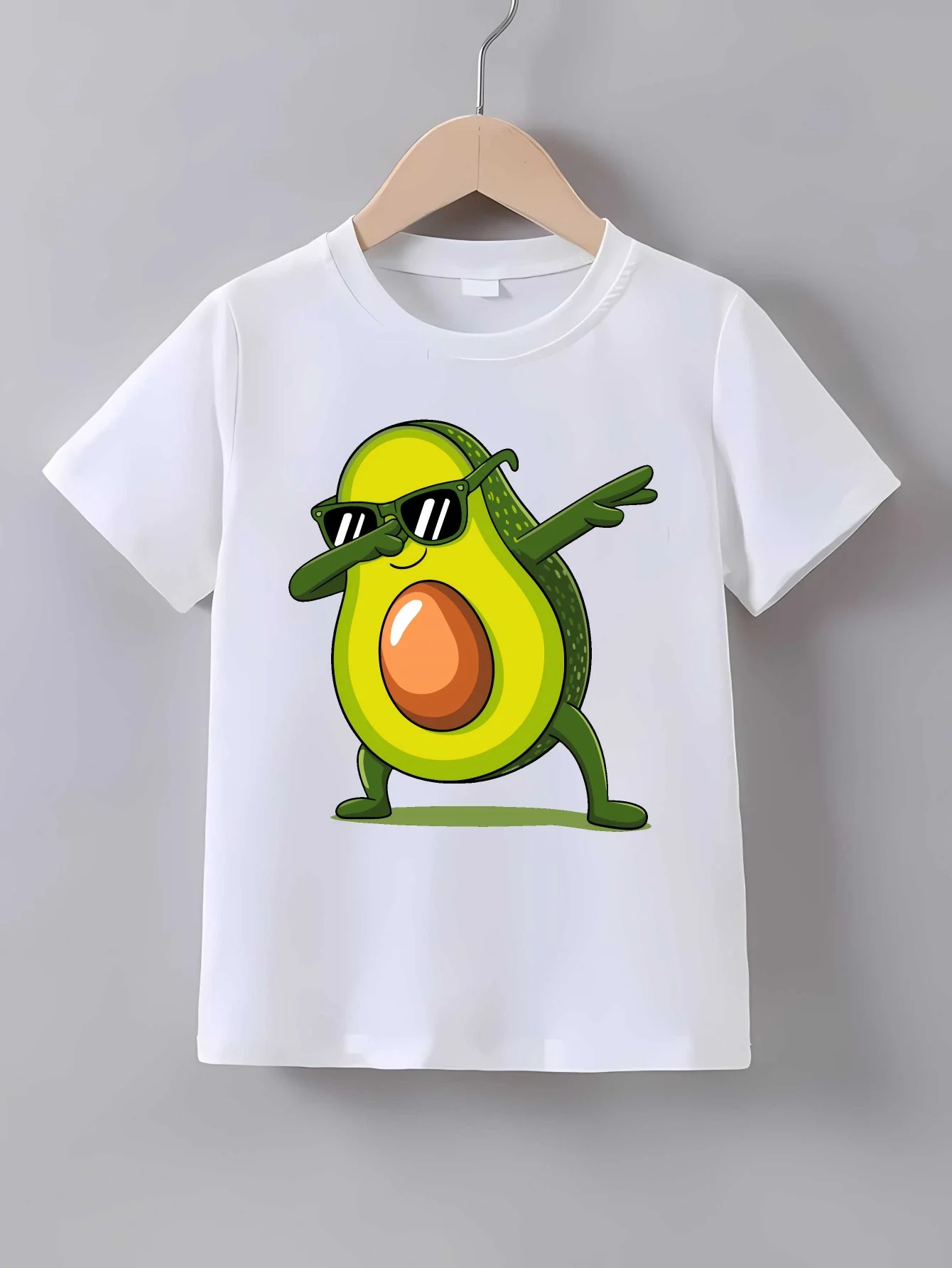 1. Family Matching T Shirt Sunglasses Avocado Graphic Print Short Sleeve Cotton Tee For Boys Girls Kids Daily Casual Wear