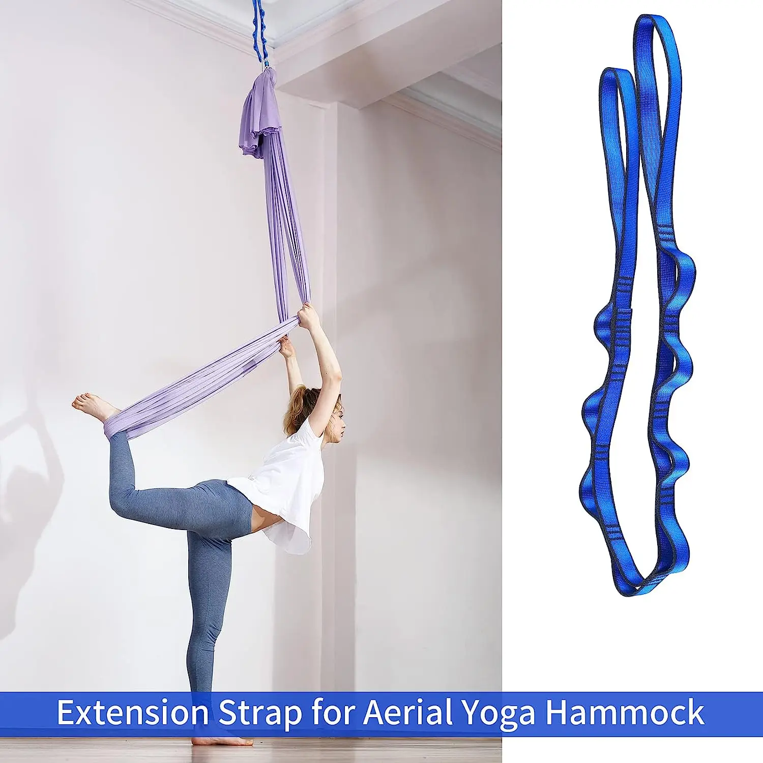 Hanging Rope Climbing Rope Chrysanthemum Yoga Stretch Belt Extender Strap Rope for Aerial Yoga Hammock Swing Flying Anti-Gravity