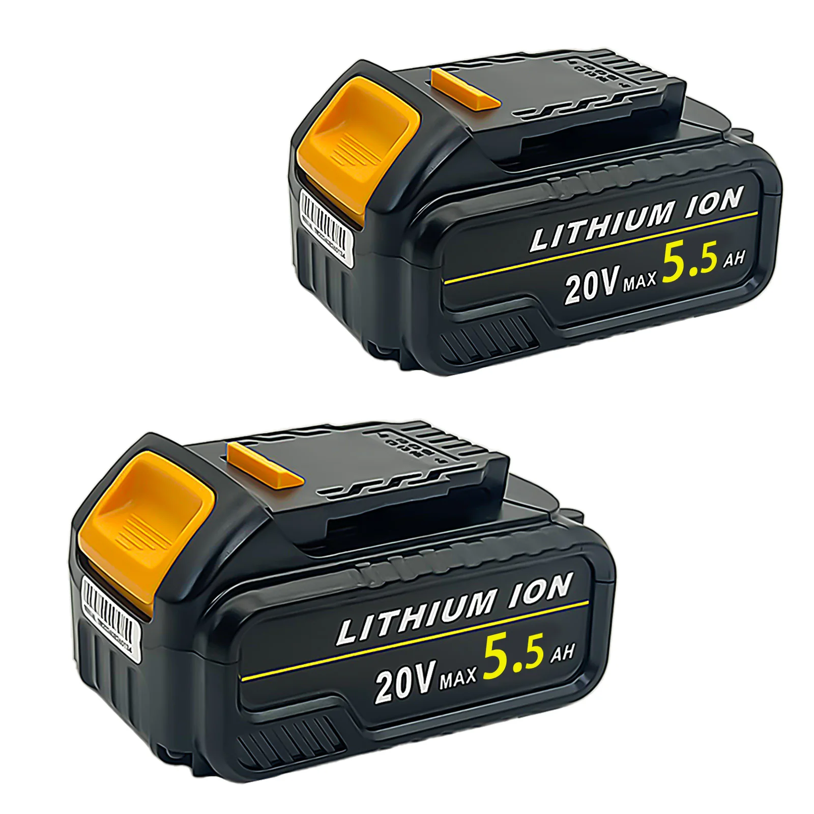 2PCS 18V 5.5Ah Replacement XR Battery Compatible with DEWALT DCB200 DCB180 DCB181 DCB182 Lithium Ion Battery 18 Volt Tools