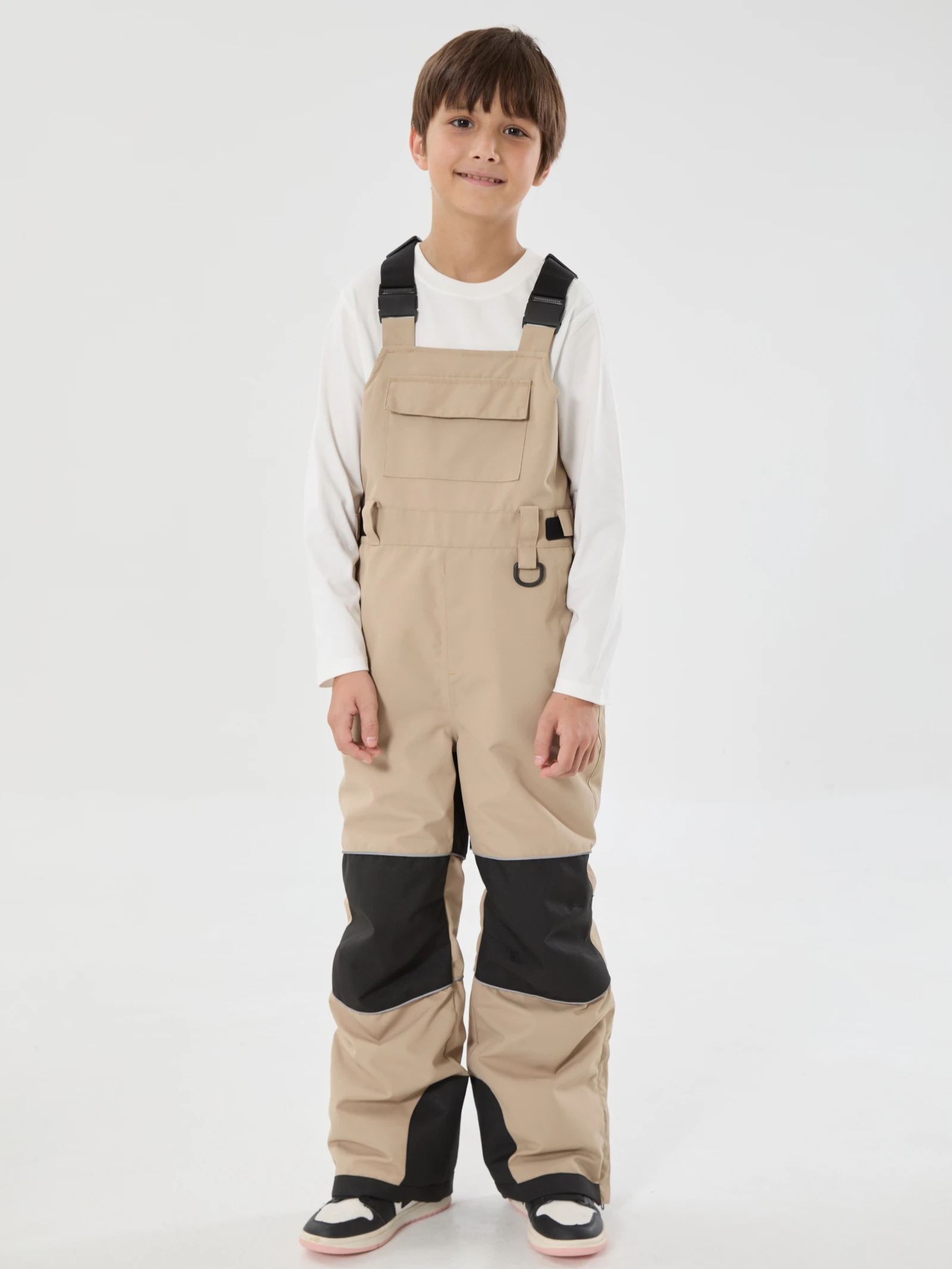 Gsou Snow 2025 سروال مريلة تزلج للأطفال مقاوم للماء ومضاد للرياح معزول للثلج مع أشرطة قابلة للتعديل للبنين والبنات #3