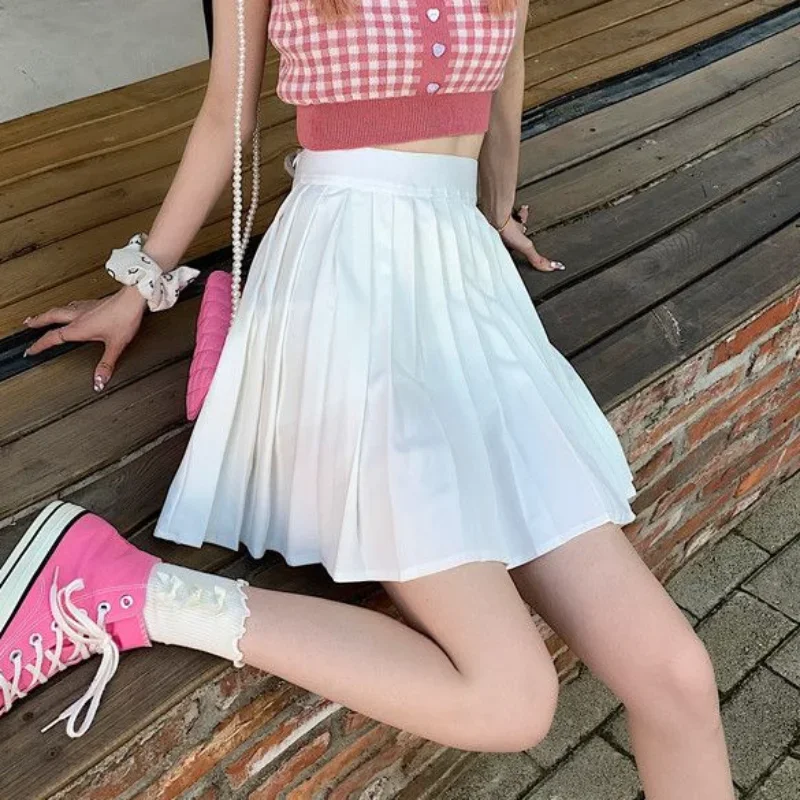 

Mini Skirts Women Summer Pleated Solid Fashion Chic Hot Sale All-match Young Stylish Aesthetic Ulzzang Graceful Юбка Женская Ins